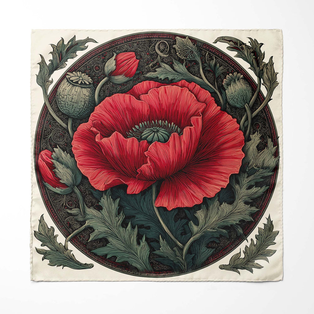 VELORA CRIMSON SILK POCKET SQUARE