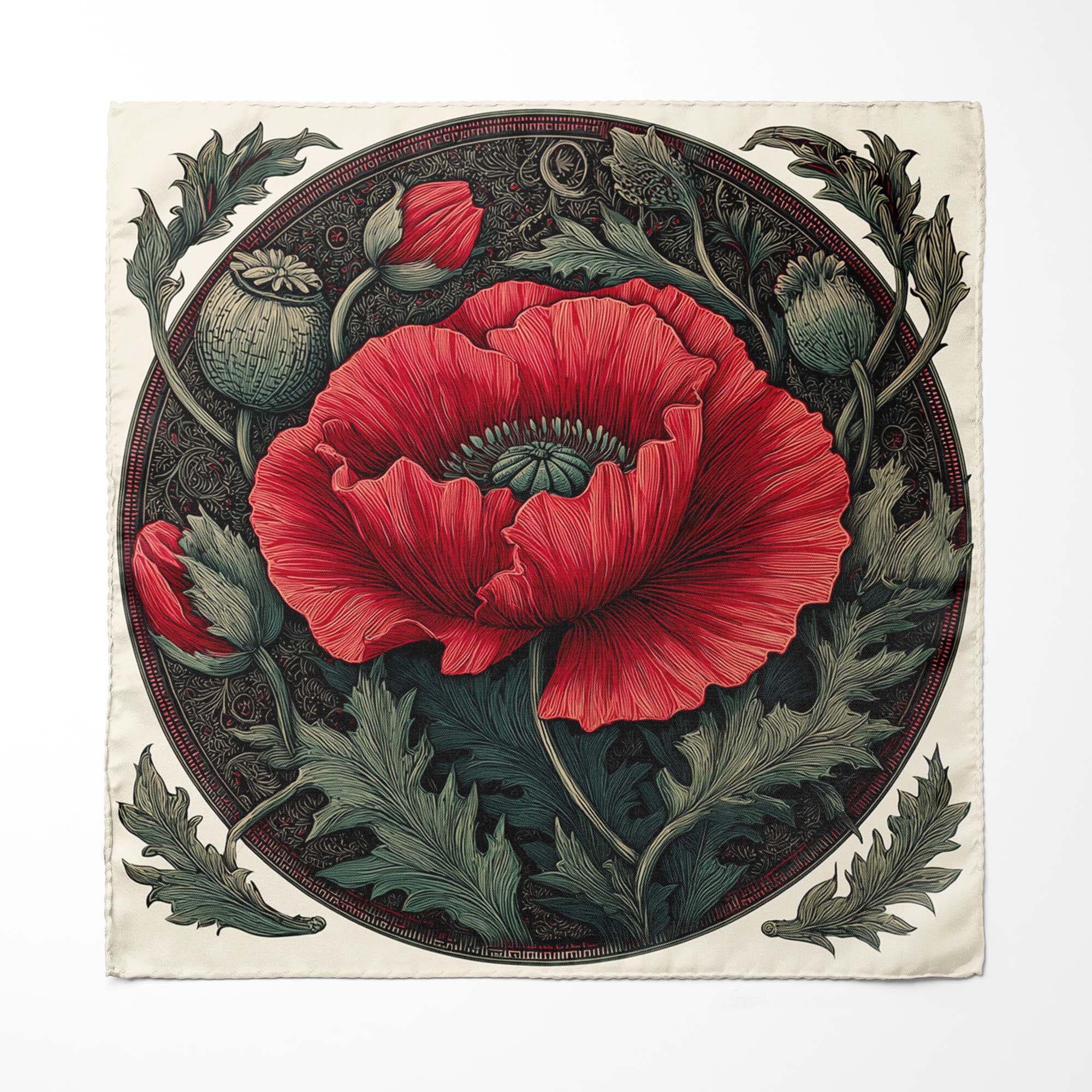 VELORA CRIMSON SILK POCKET SQUARE