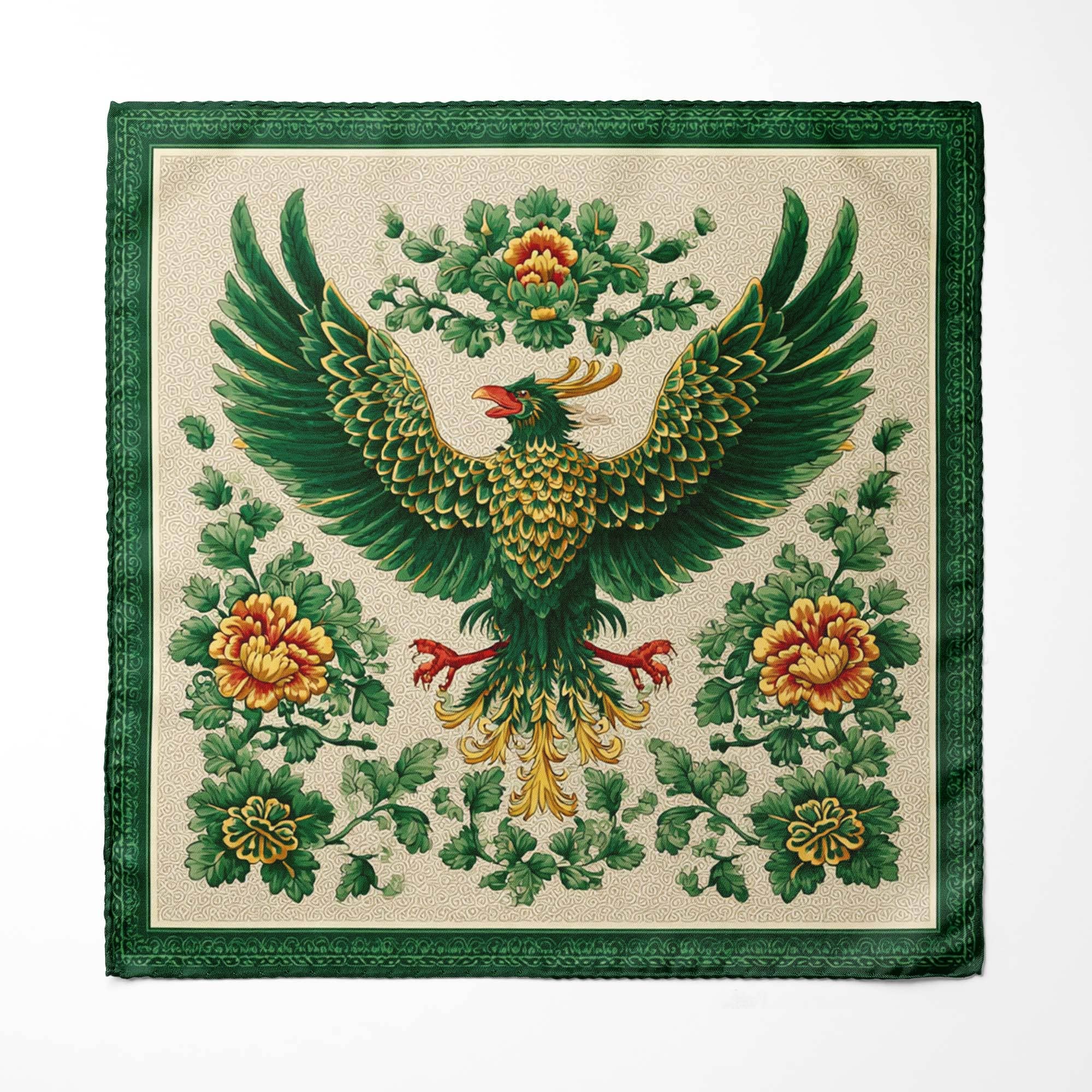 VERDANT FLAME SILK POCKET SQUARE