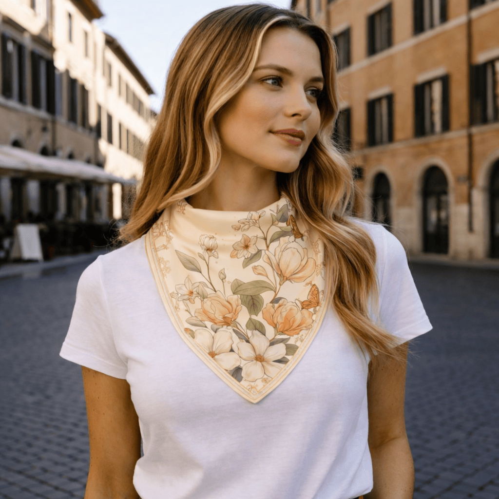 VIETNAMESE LOTUS SILK BANDANA