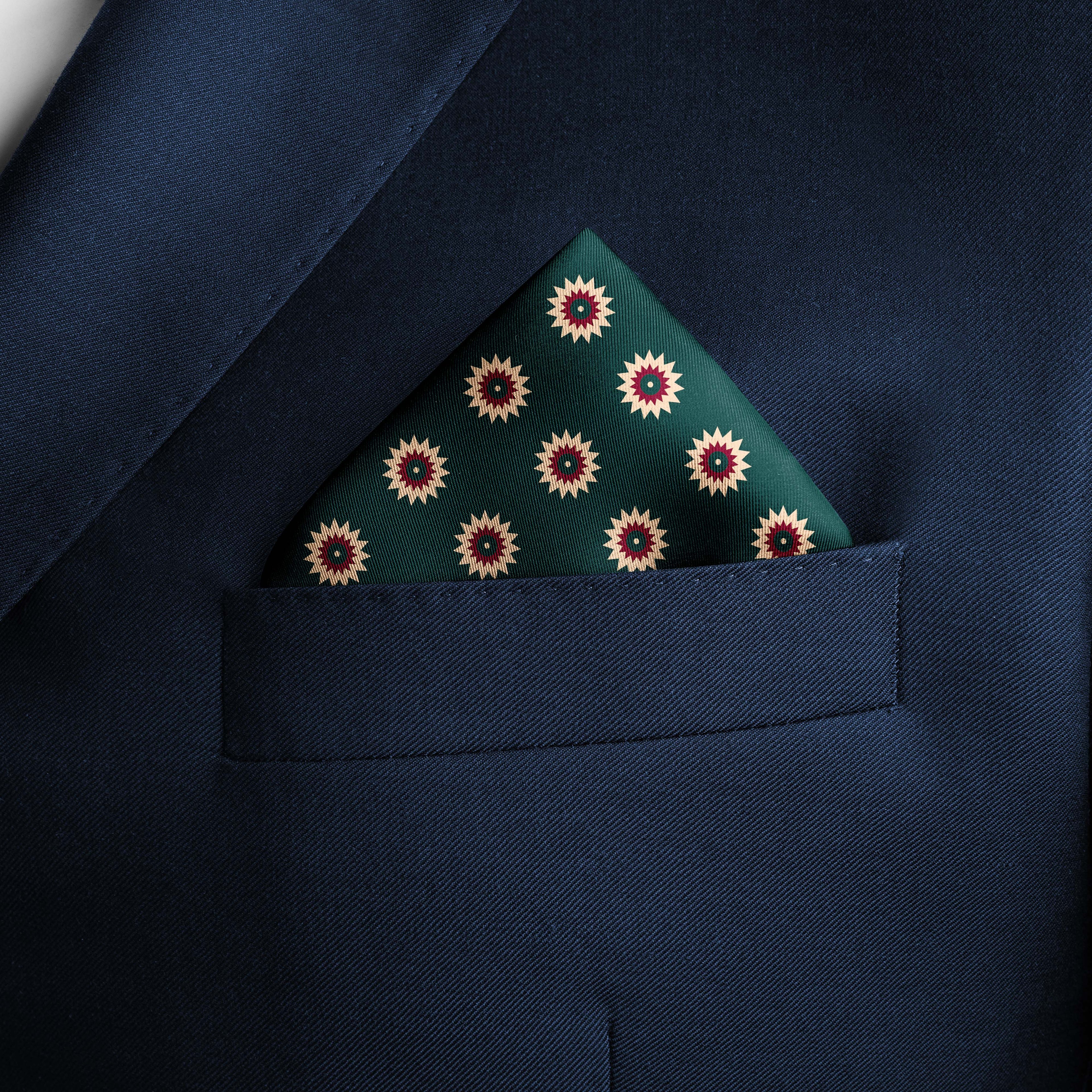 GREEN REVISABLE SILK POCKET SQUARE