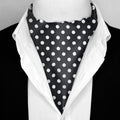 BLACK SMALL POLKA DOTS SILK ASCOT –  PREMIUM COLLECTION