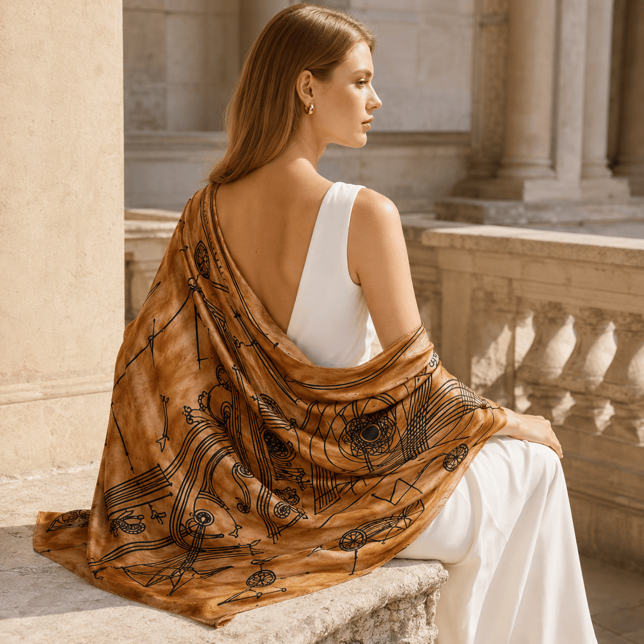 ARCANE COSMOGRAPHY SILK LONG LADIES SCARF