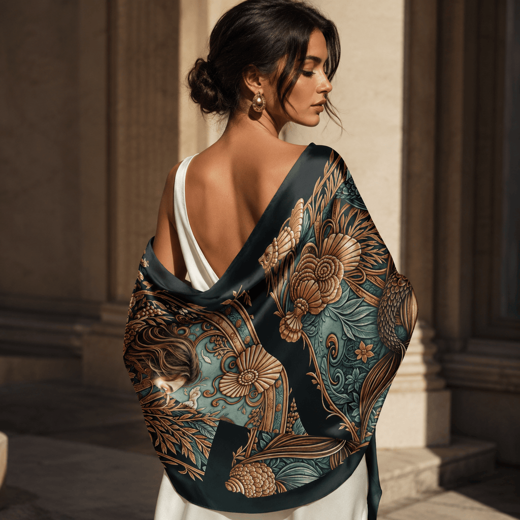 ART NOUVEAU SILK LONG LADIES SCARF