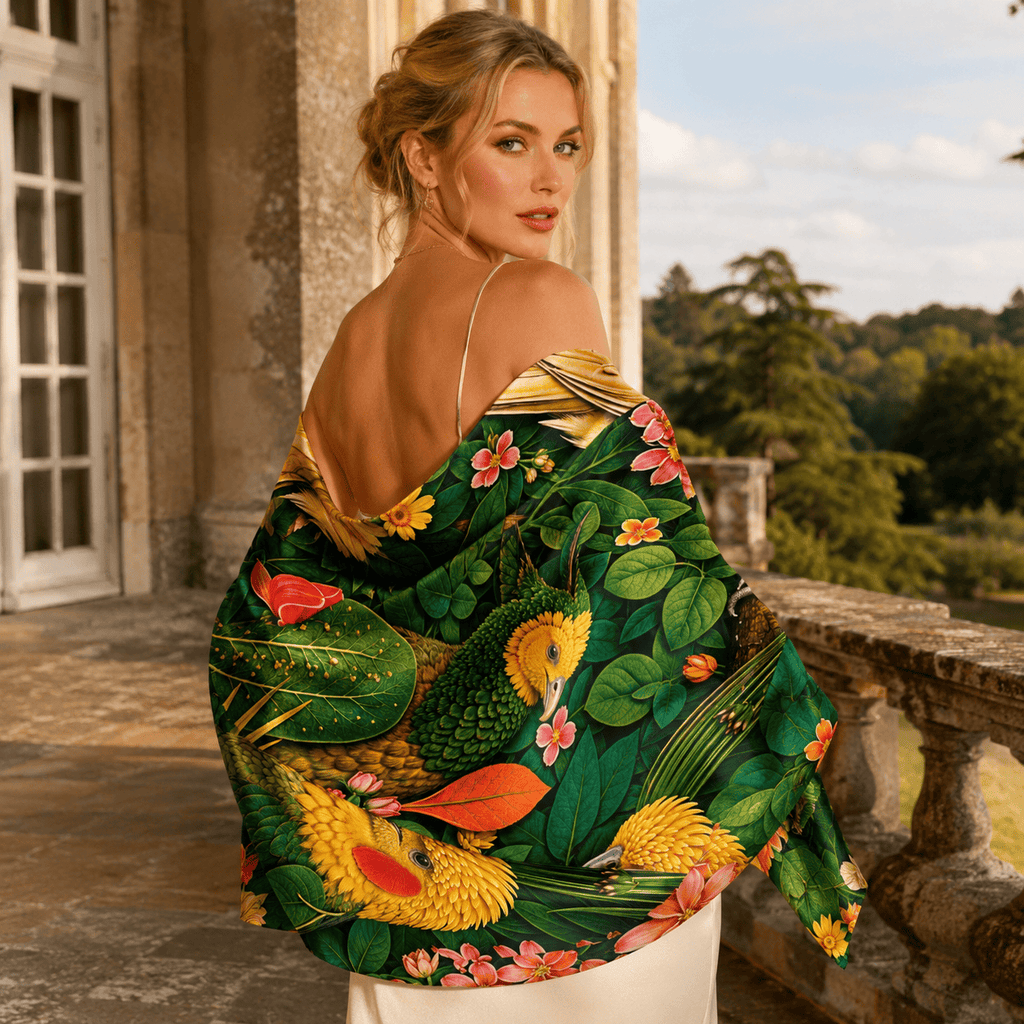 AVIAN PARADISE SILK LONG LADIES SCARF