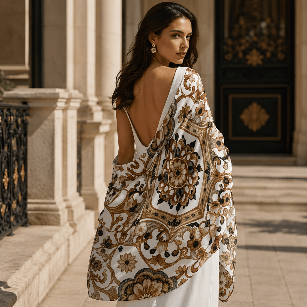 AZTEC OPULENCE SILK LONG LADIES SCARF