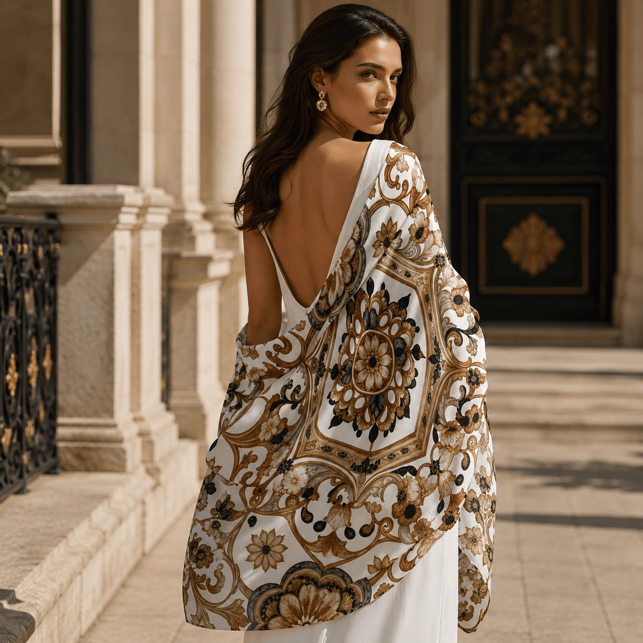AZTEC OPULENCE SILK LONG LADIES SCARF