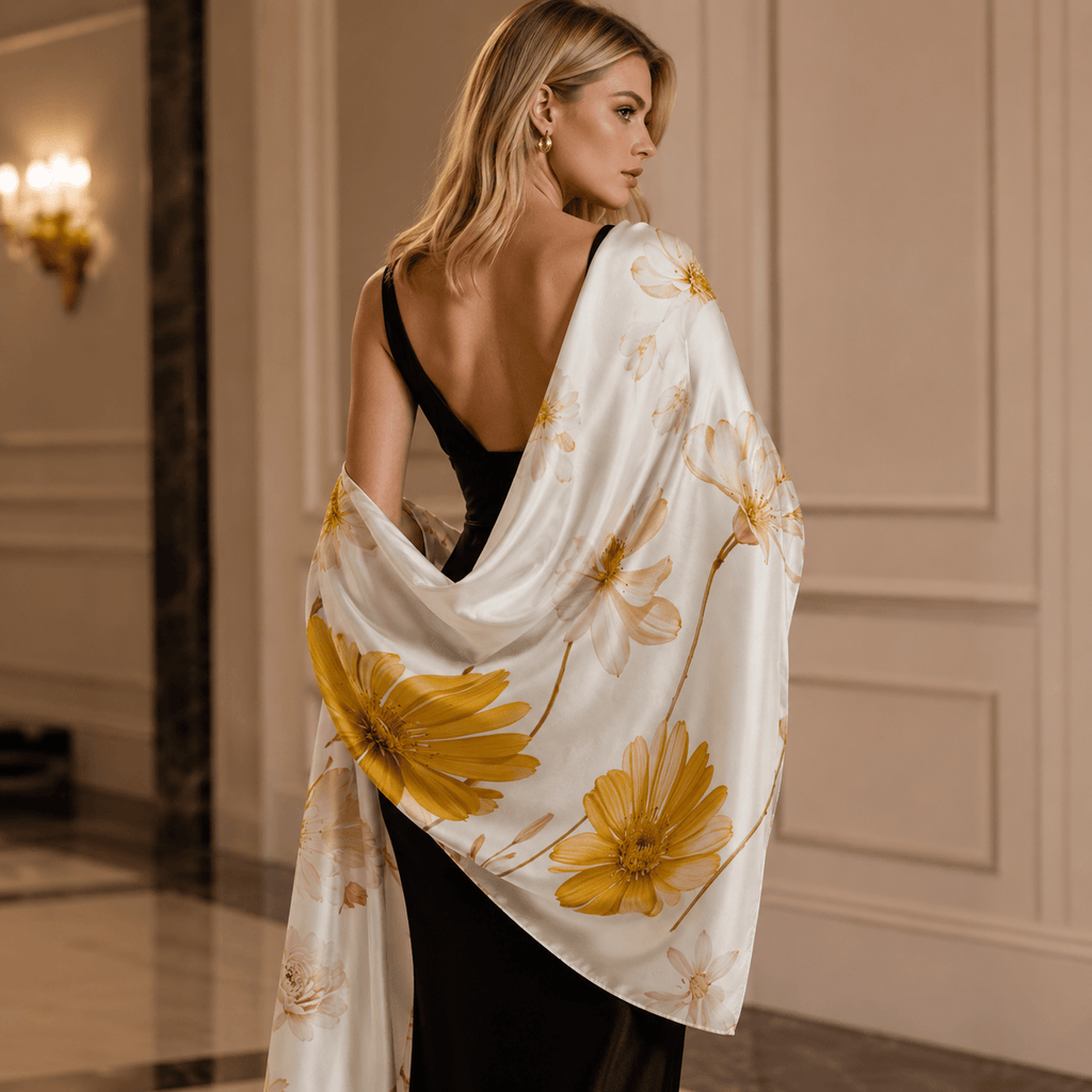 DAISY WHISPER SILK LONG LADIES SCARF