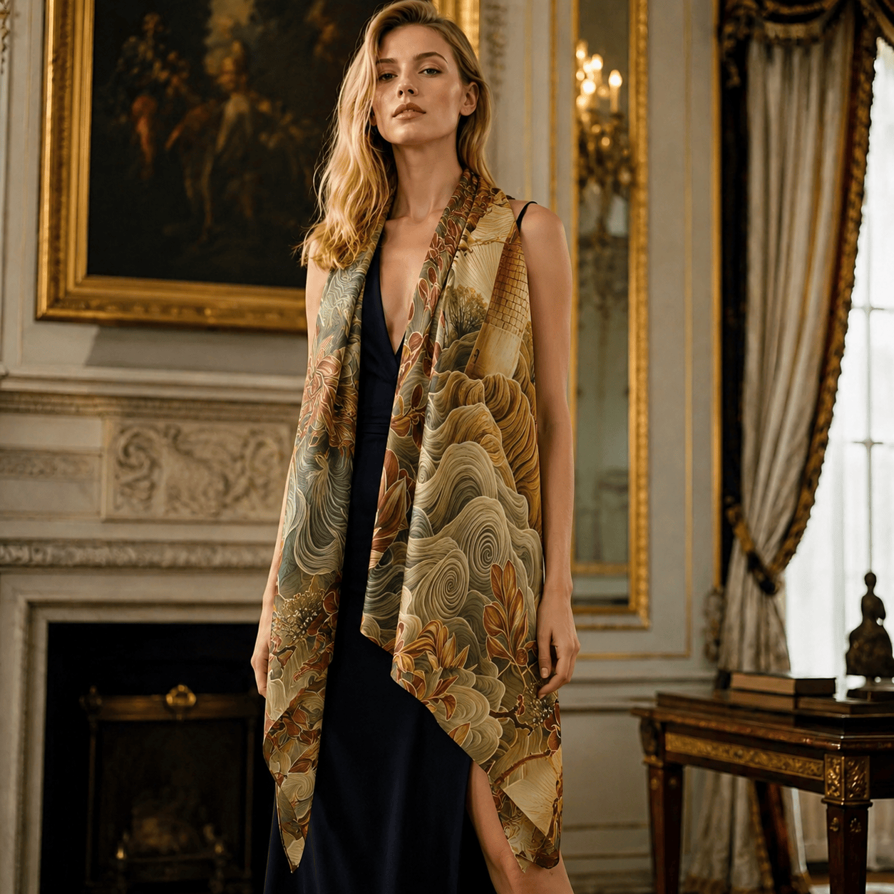 EXQUISITE CIRCULAR SILK LONG LADIES SCARF