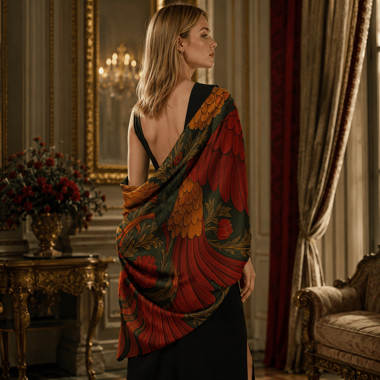 FIREBIRD SILK LONG LADIES SCARF