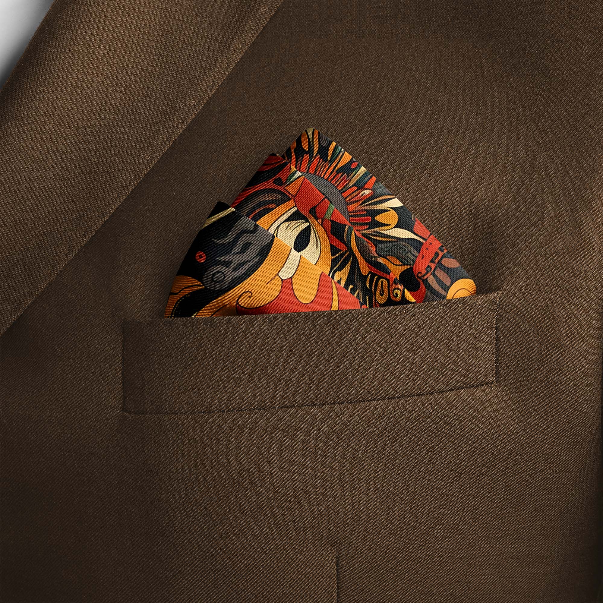 FIRE DRAGON SILK POCKET SQUARE