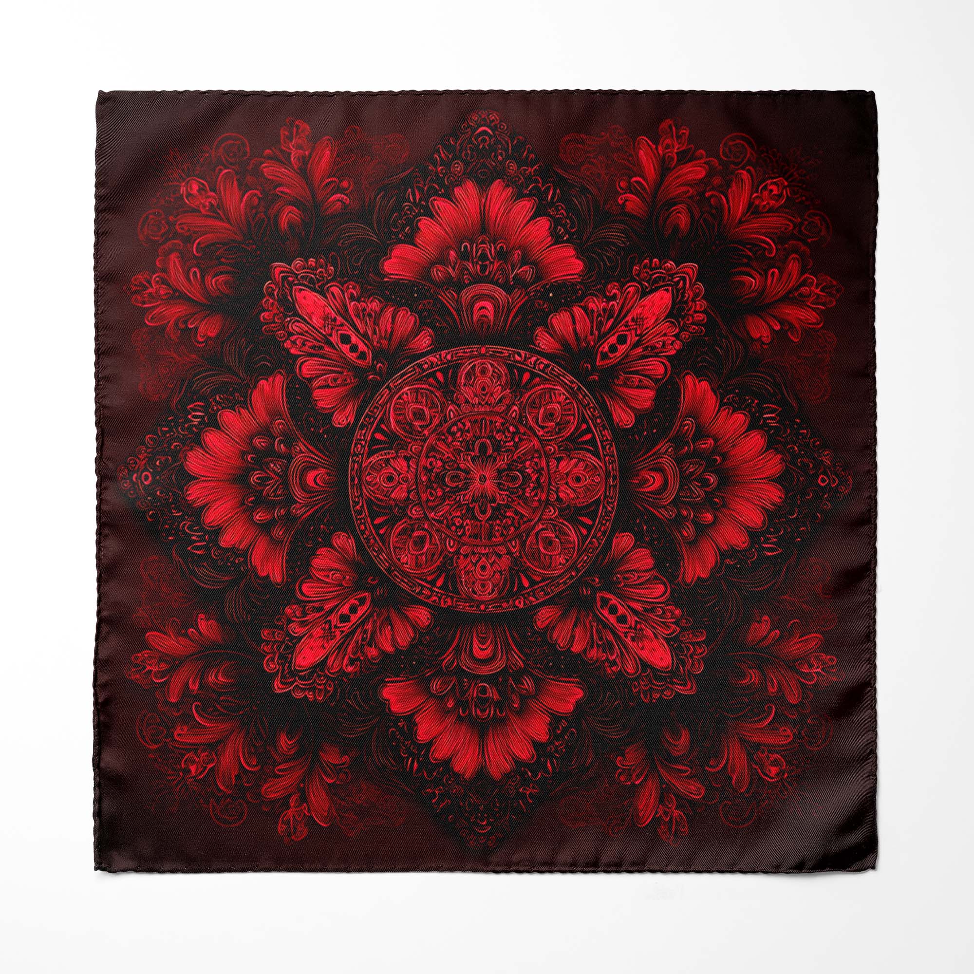 FLORAL MANDALA SILK POCKET SQUARE
