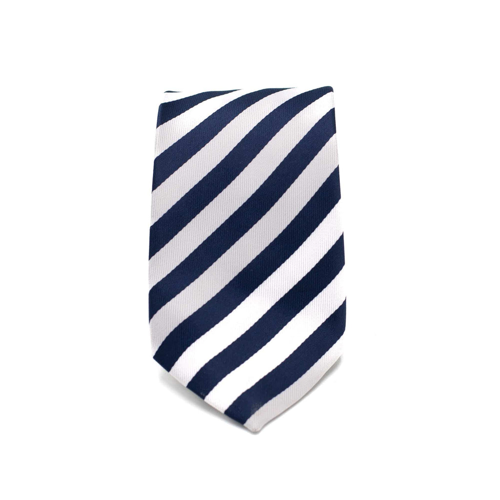 ROYAL NAVY STRIPE TIE AND POCKET SQUARE SET