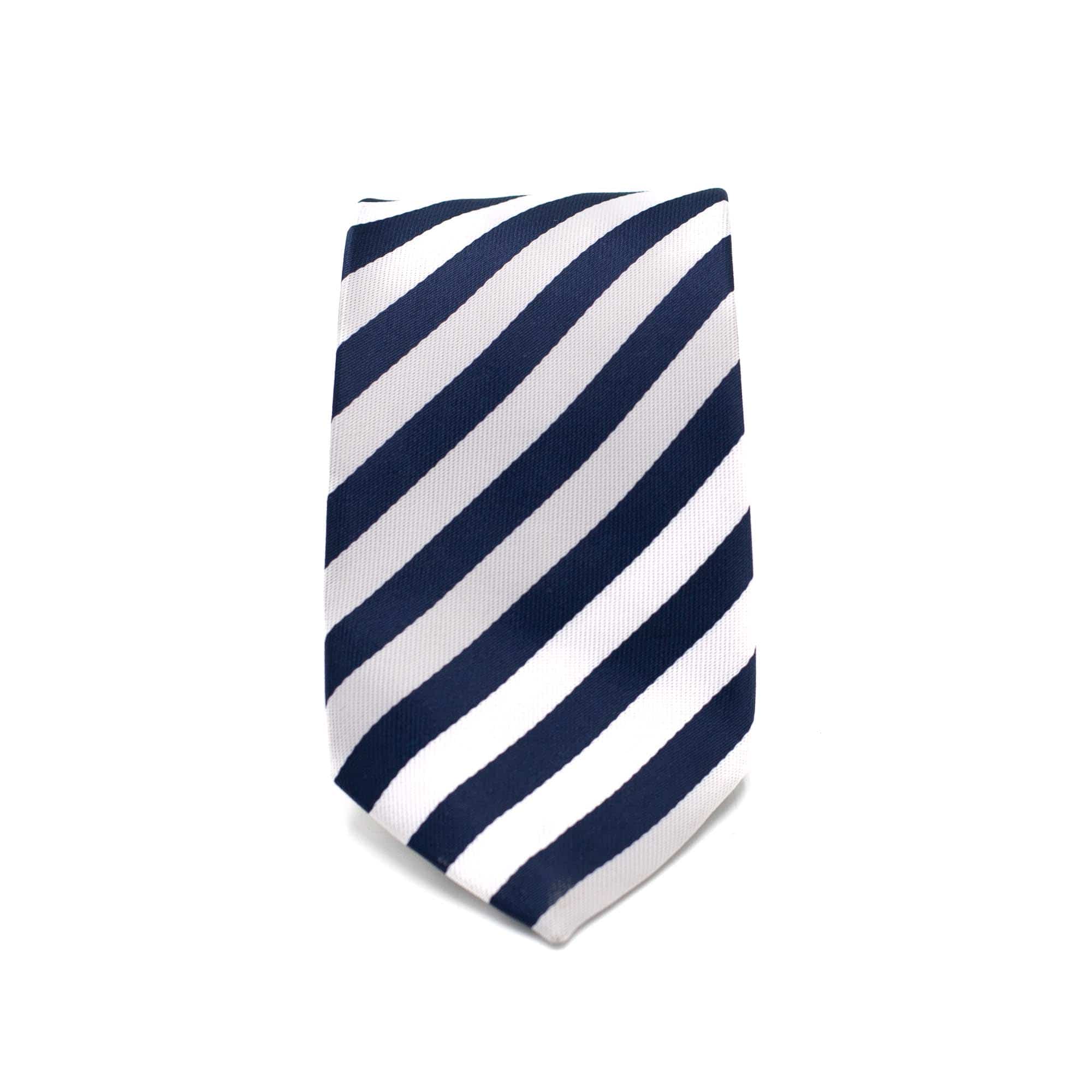 ROYAL NAVY STRIPE TIE AND POCKET SQUARE SET