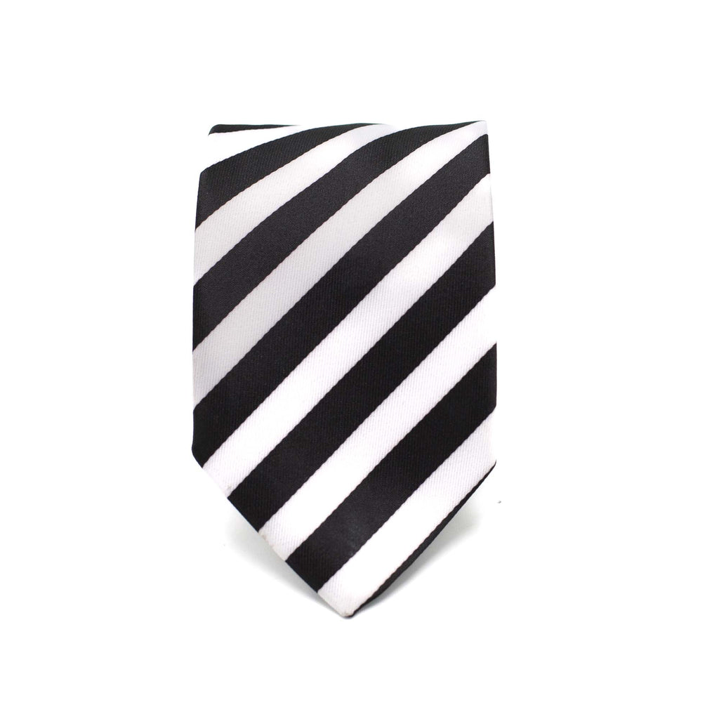 BLACK TUX STRIPE TIE