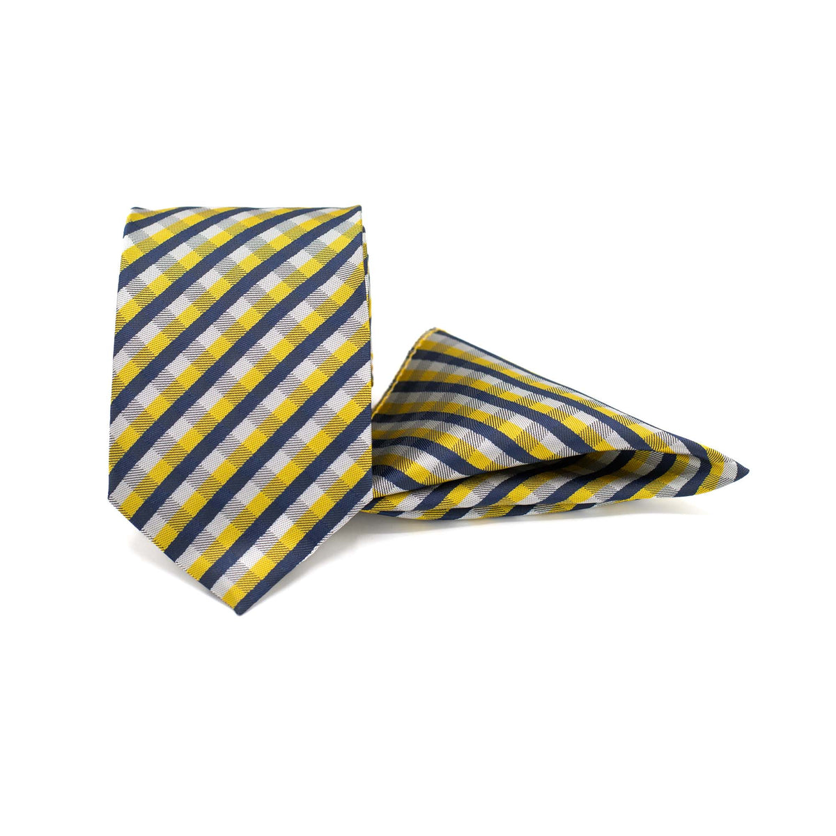 REGAL CHECK TIE AND POCKET SQUARE SET