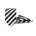 BLACK TUX STRIPE TIE AND POCKET SQUARE SET