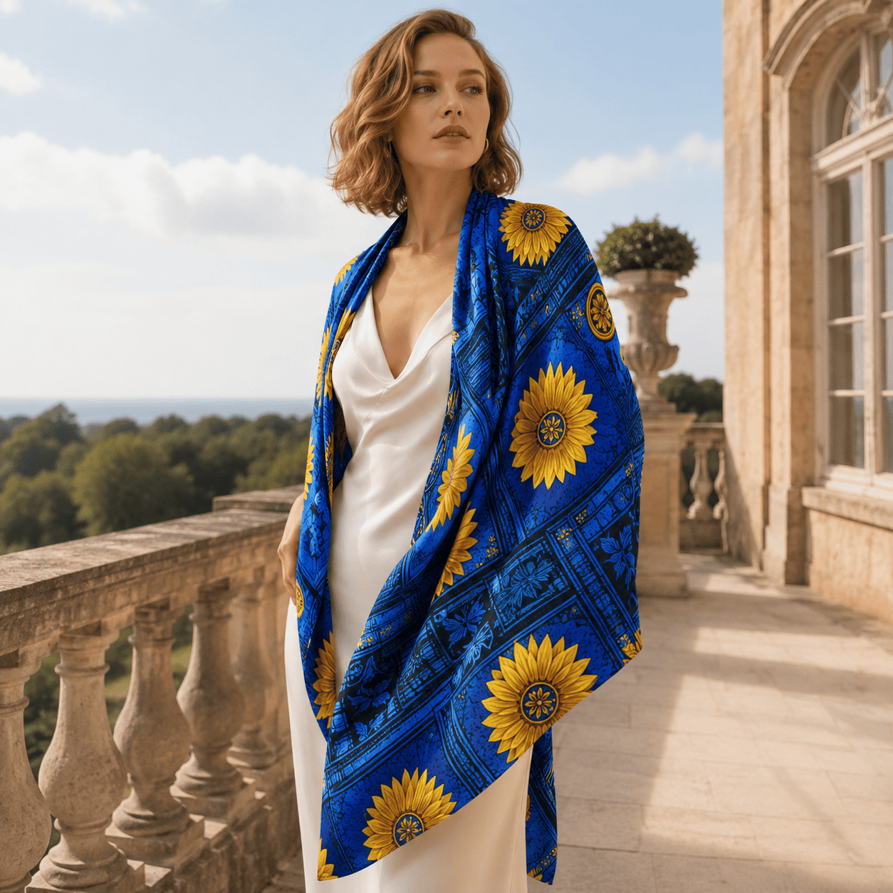 LOGOSE SILK LONG LADIES SCARF