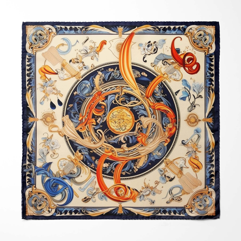 Scarf and Pocket Square Set | Black Wolf