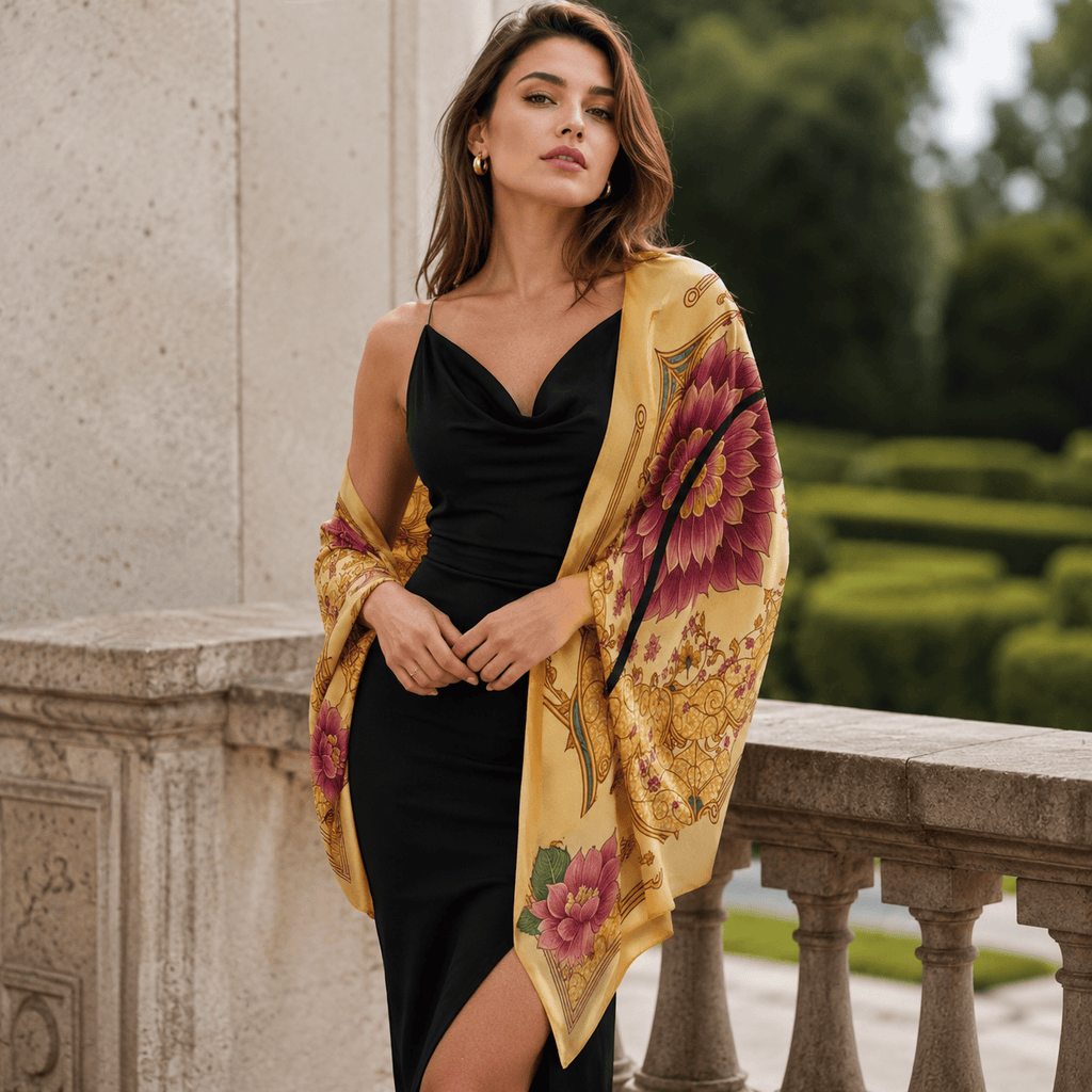 MAJESTIC LOTUS SILK LONG LADIES SCARF