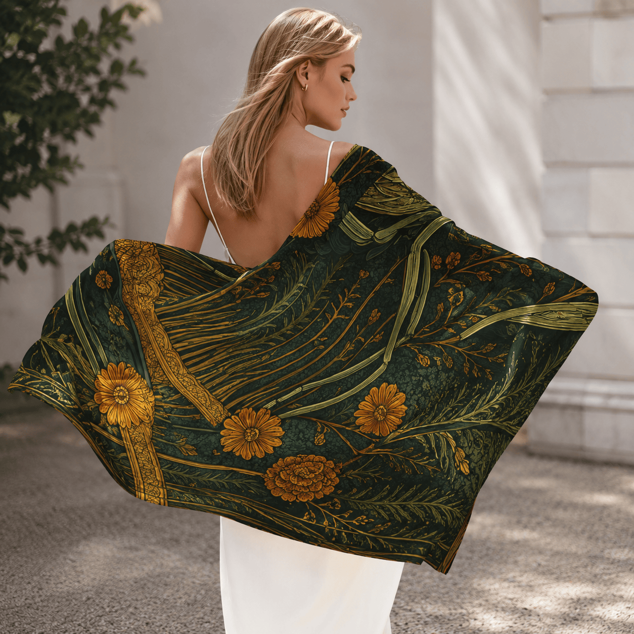 THE MANTIS SERENADE SILK LONG LADIES SCARF