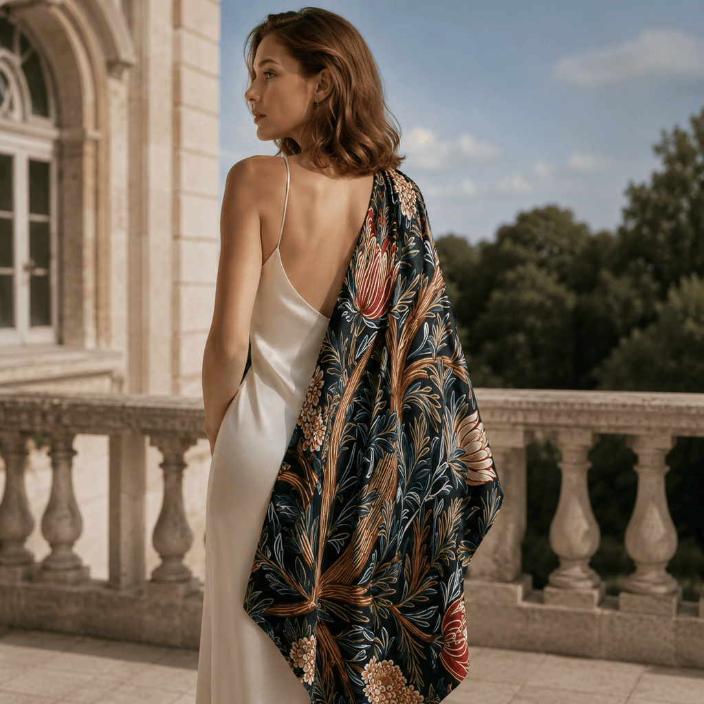 MORRIS MELSETTER SILK LONG LADIES SCARF