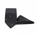 BLACK MIRAGE TIE AND POCKET SQUARE SET