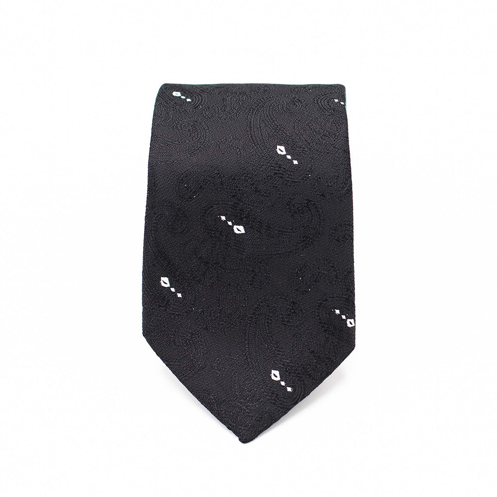 BLACK MIRAGE TIE AND POCKET SQUARE SET