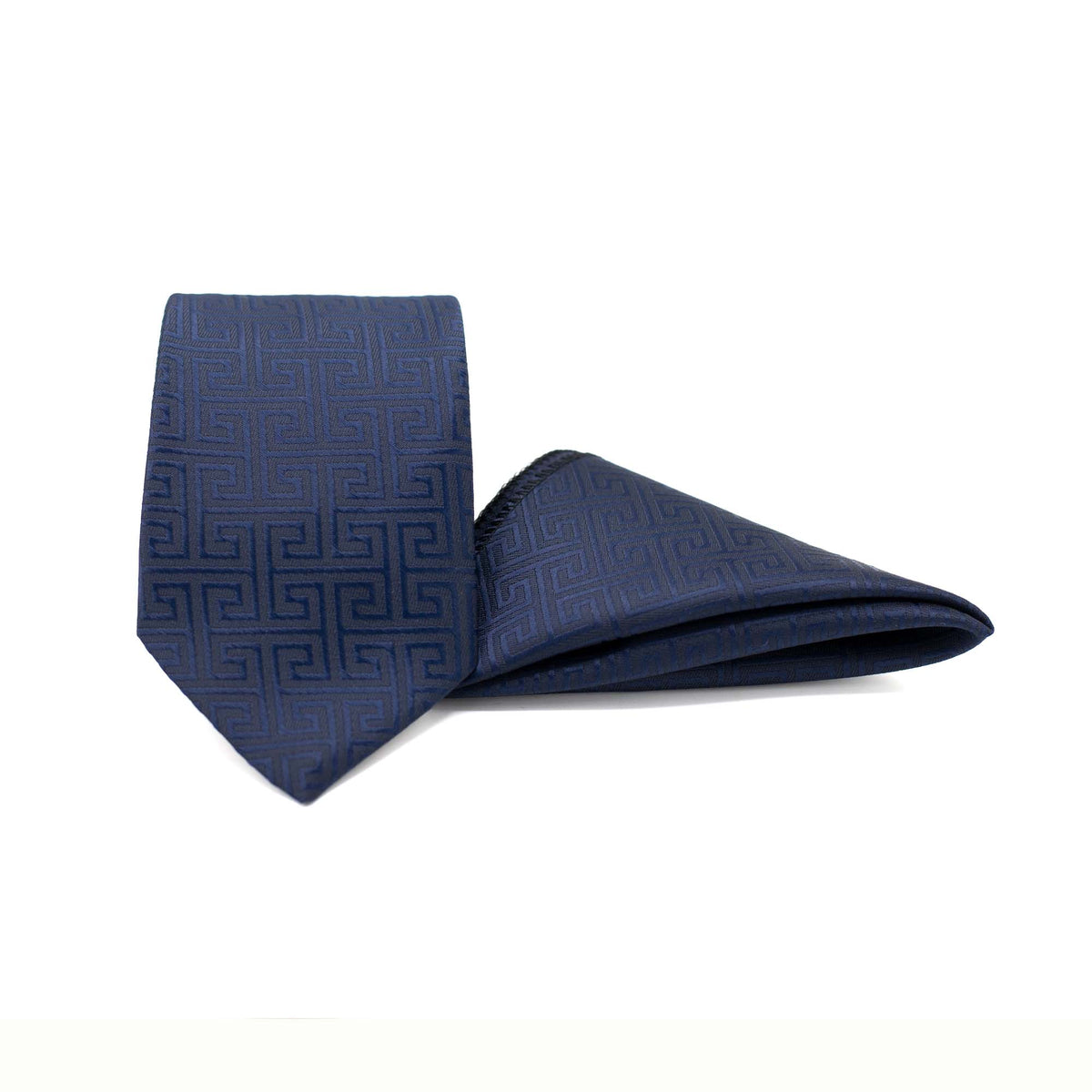 ATHENA NAVY TIE AND POCKET SQUARE SET