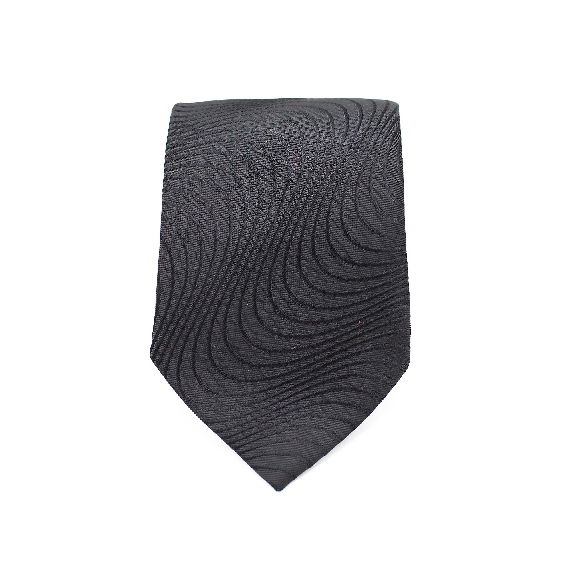 MIDNIGHT WAVES TIE AND POCKET SQUARE SET