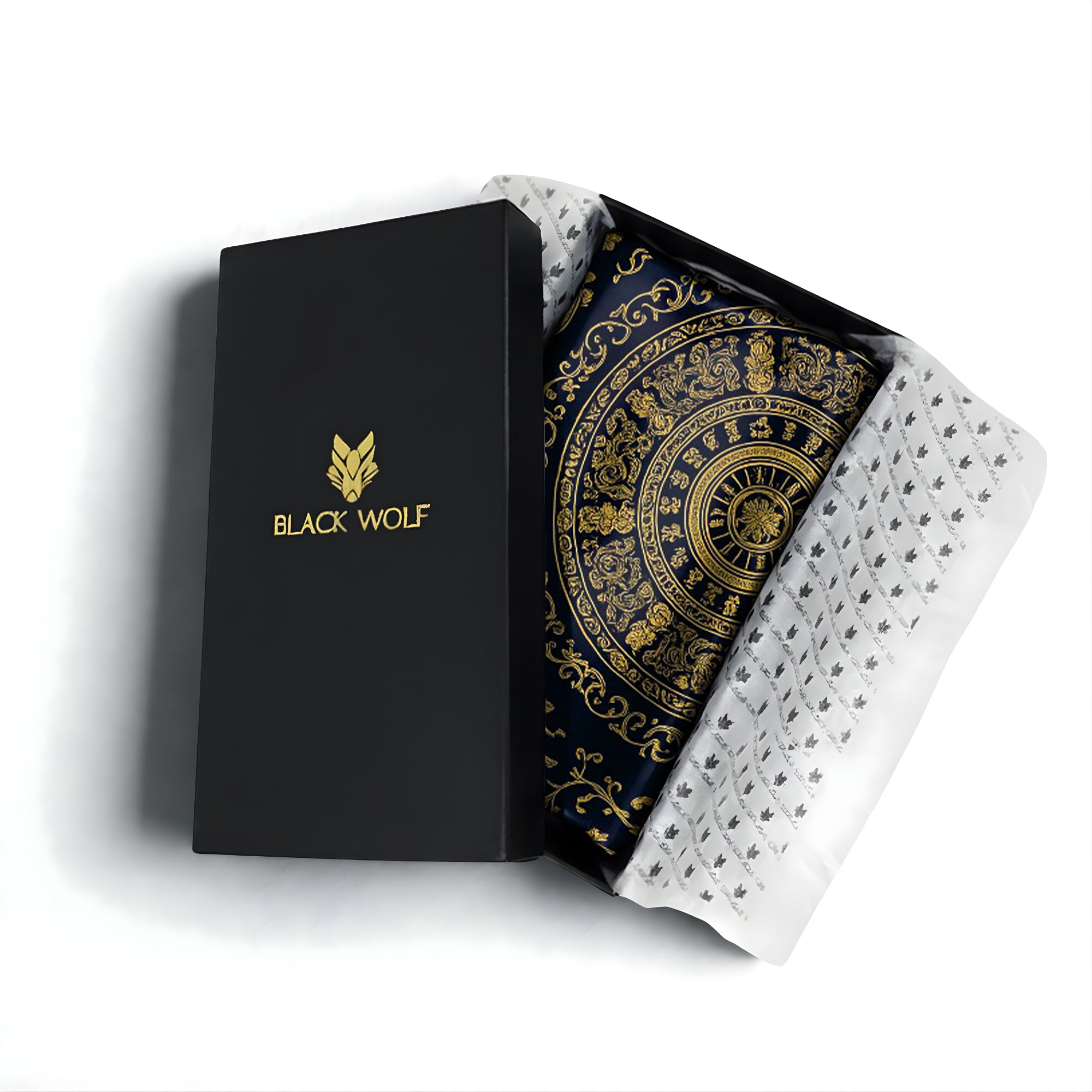 Imperial Dragon Silk Scarf – Black & Gold Long Ladies Scarf