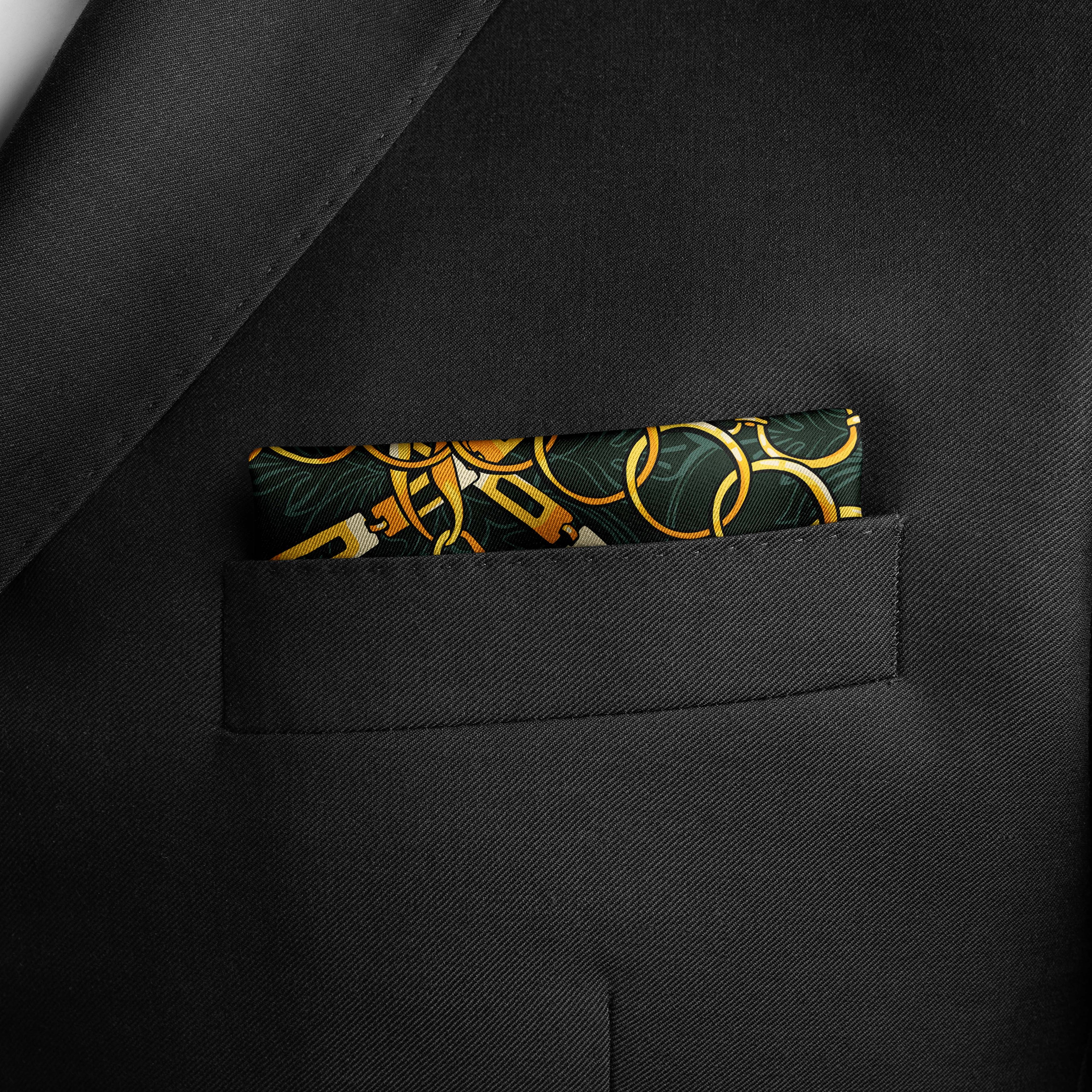 LOOP CHAIN SILK POCKET SQUARE