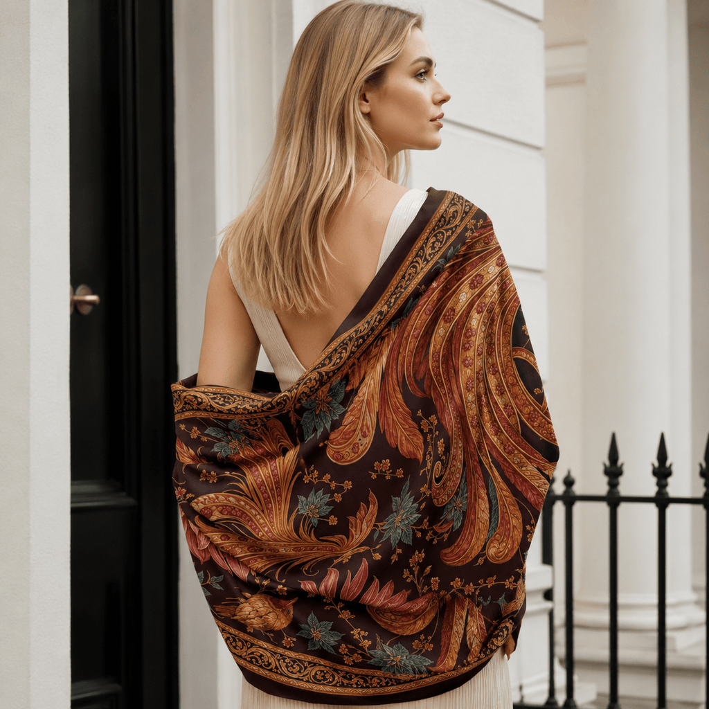PHOENIX BLOOM SILK LONG LADIES SCARF