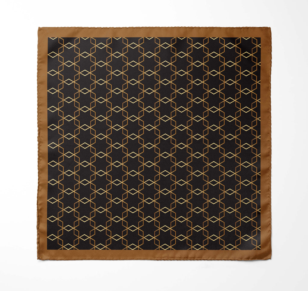 BURBERRY CHOCOLATE SILK POCKET SQUARE