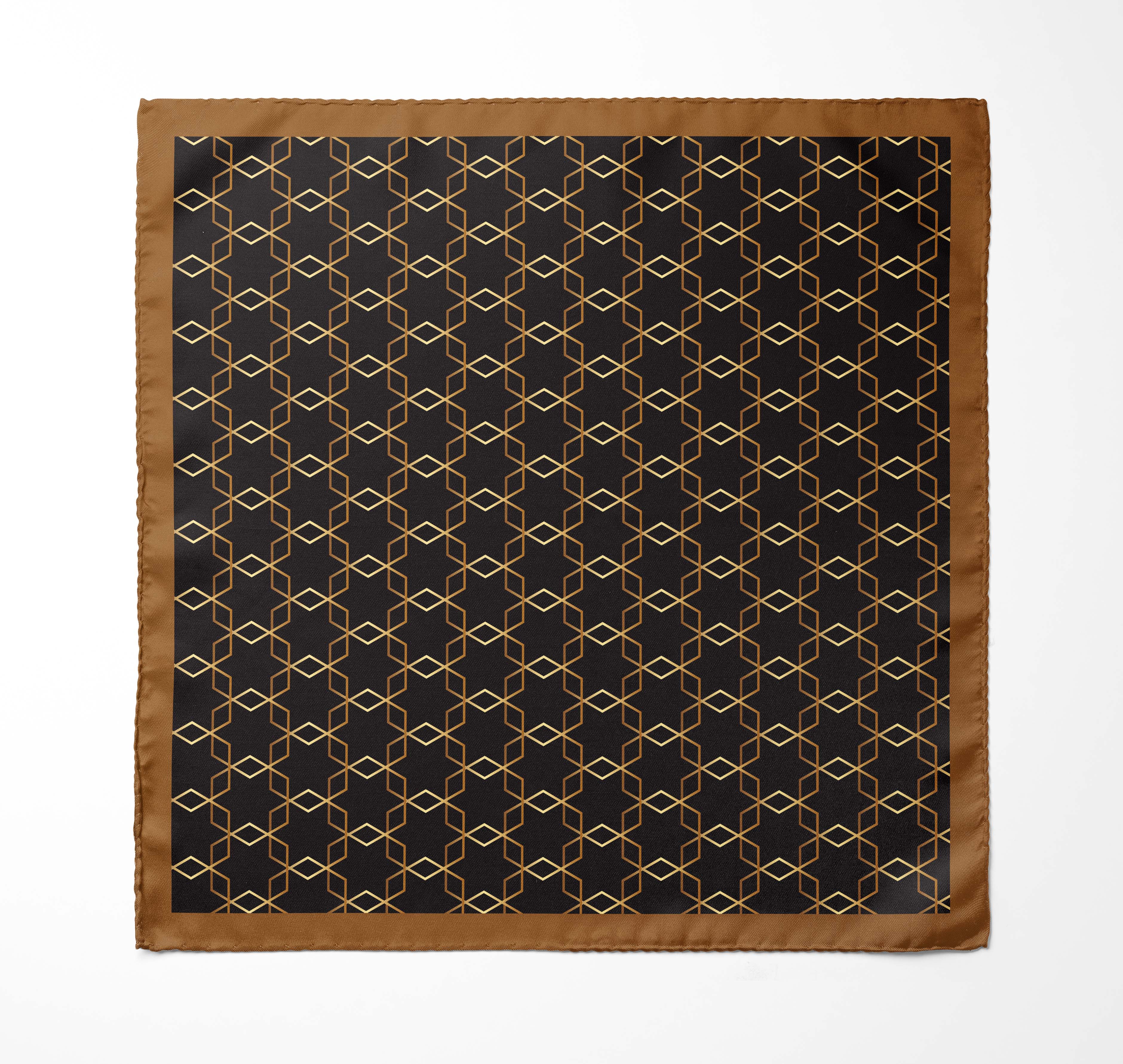 BURBERRY CHOCOLATE SILK POCKET SQUARE