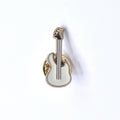WHITE & GOLD GUITAR BROOCH