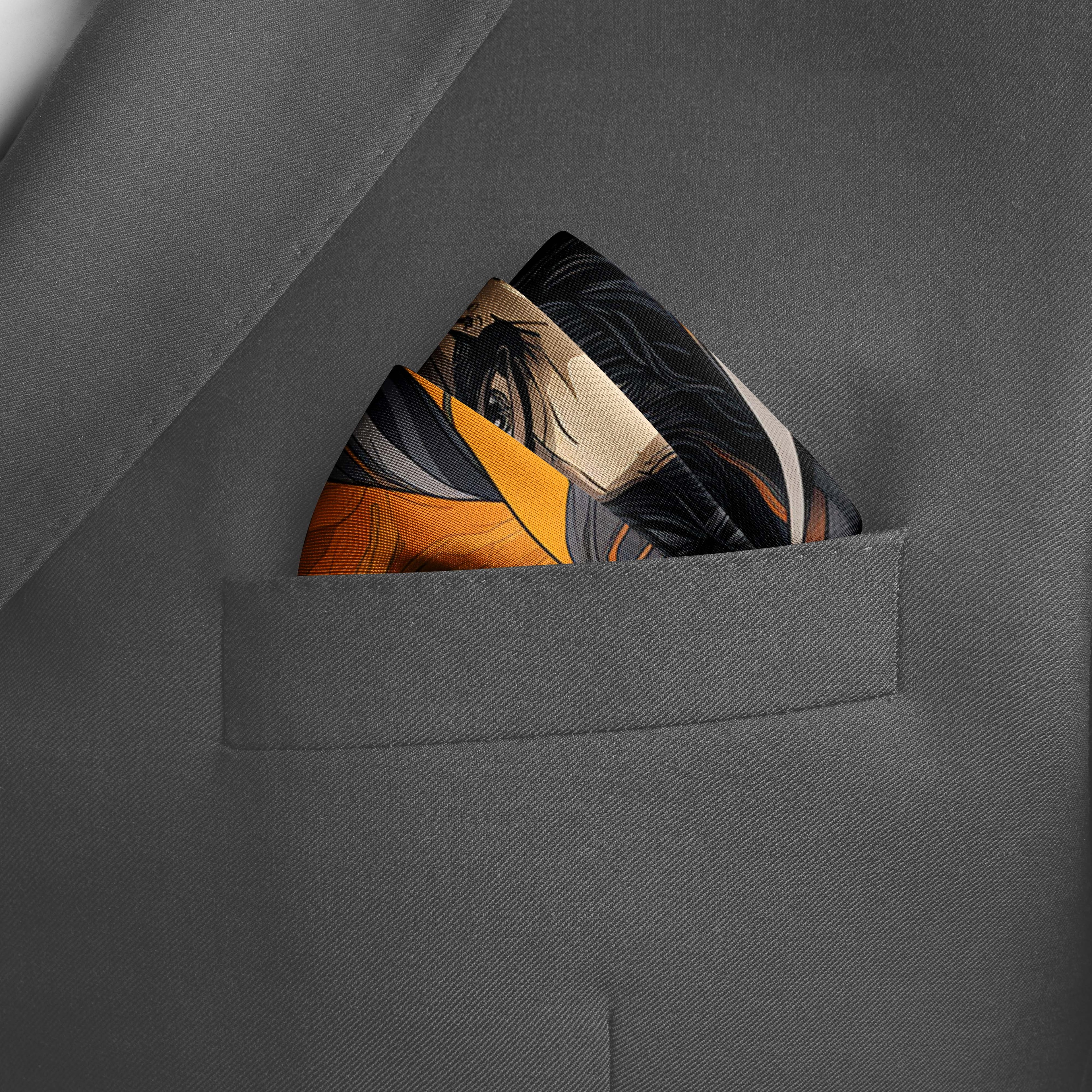 Men's Pocket Squares | Print Pocket Square | Black Wolf