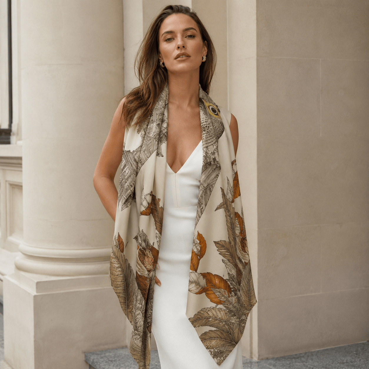 ROYAL BOTANICAL AVIARY SILK LONG LADIES SCARF