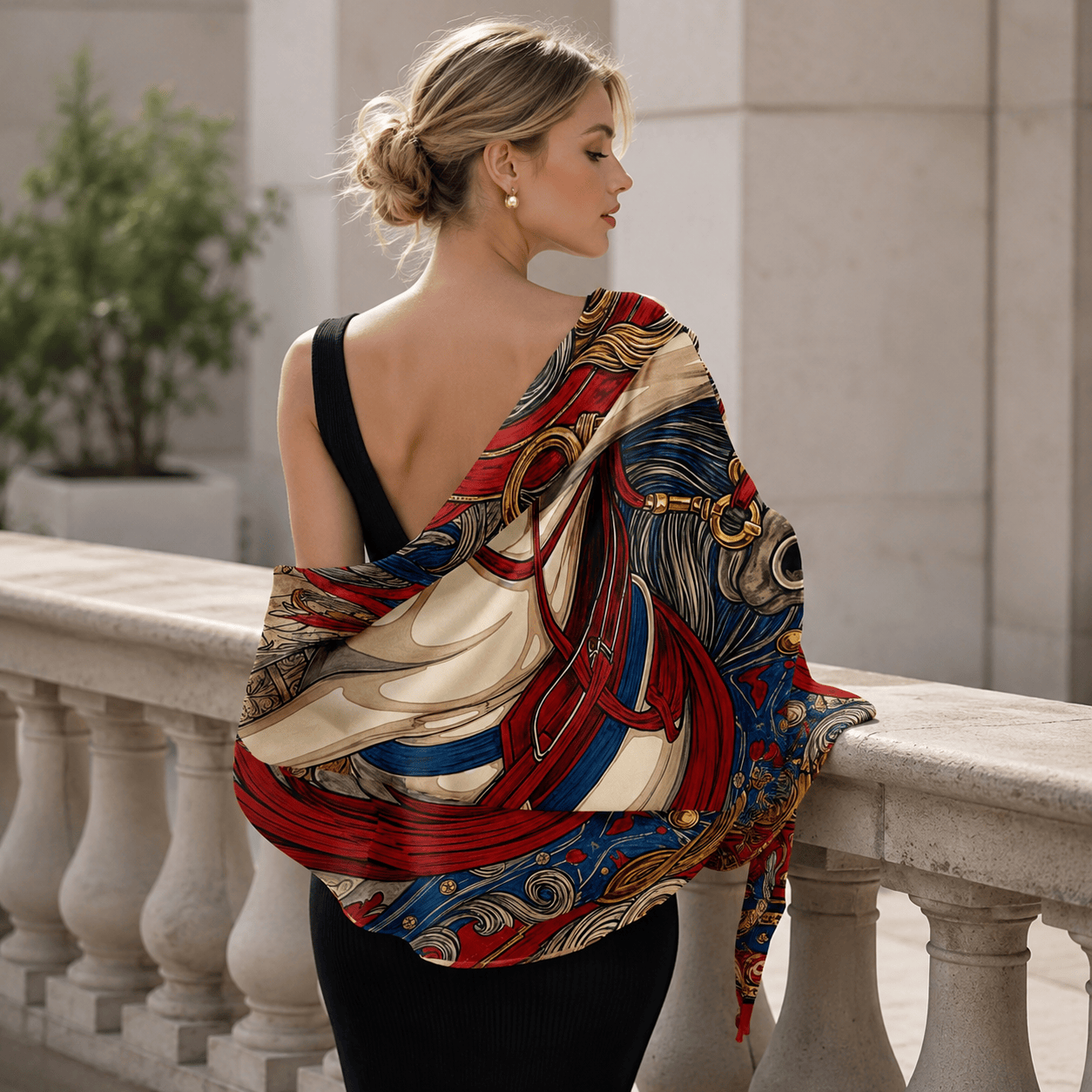 ROYAL EQUESTRIAN MAJESTY SILK LONG LADIES SCARF