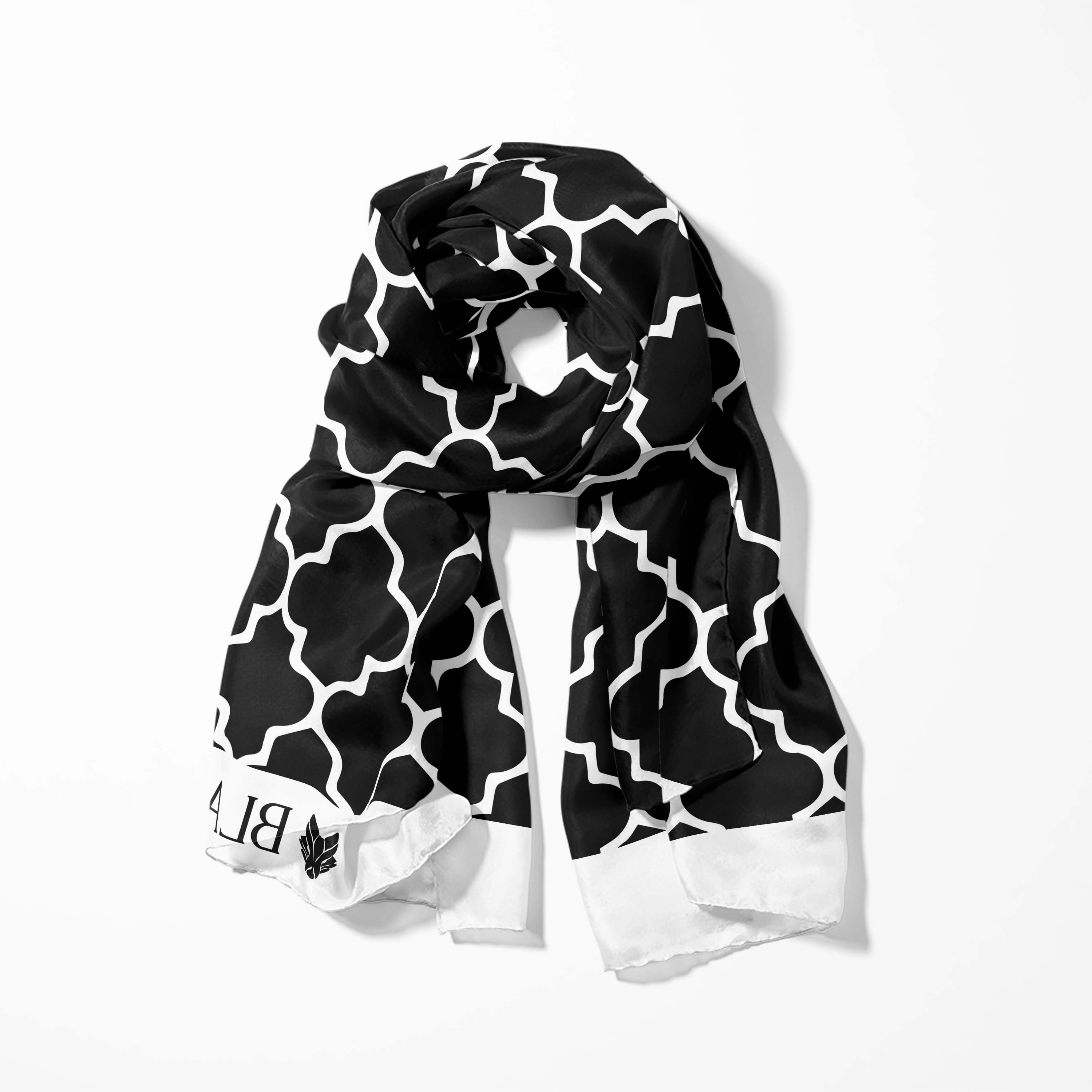 SILVER GEOMETRIC MEN SCARF AND POCKET SQUARE SET – PREMIUM COLLECTION