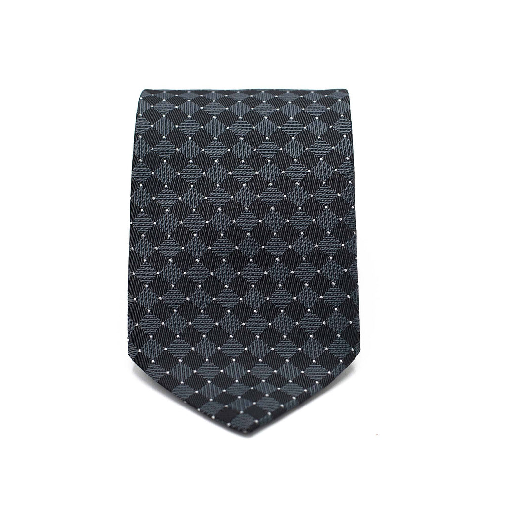 BLACK LUXE PATTERN TIE AND POCKET SQUARE SET