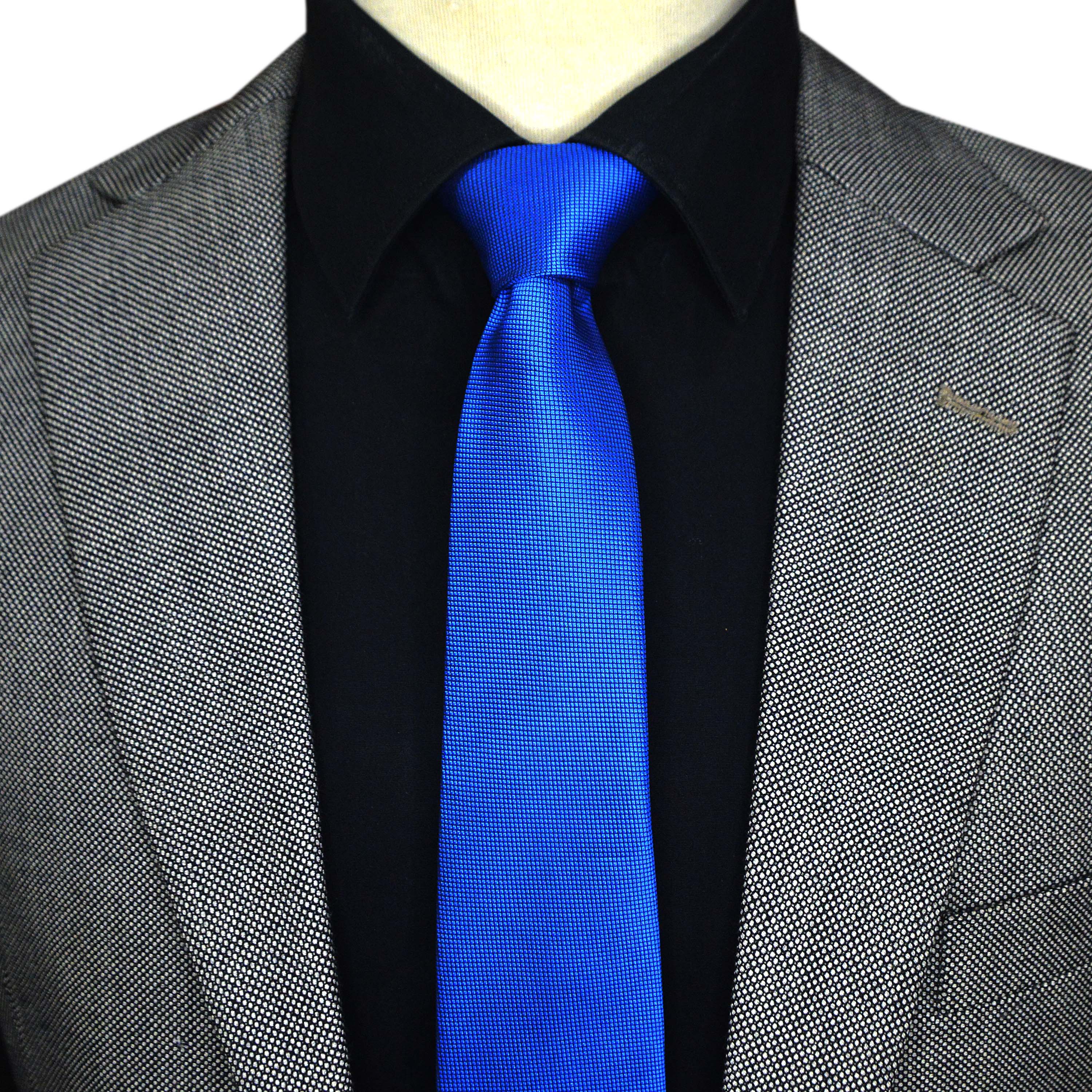 ROYAL BLUE TEXTURE SKINNY TIE