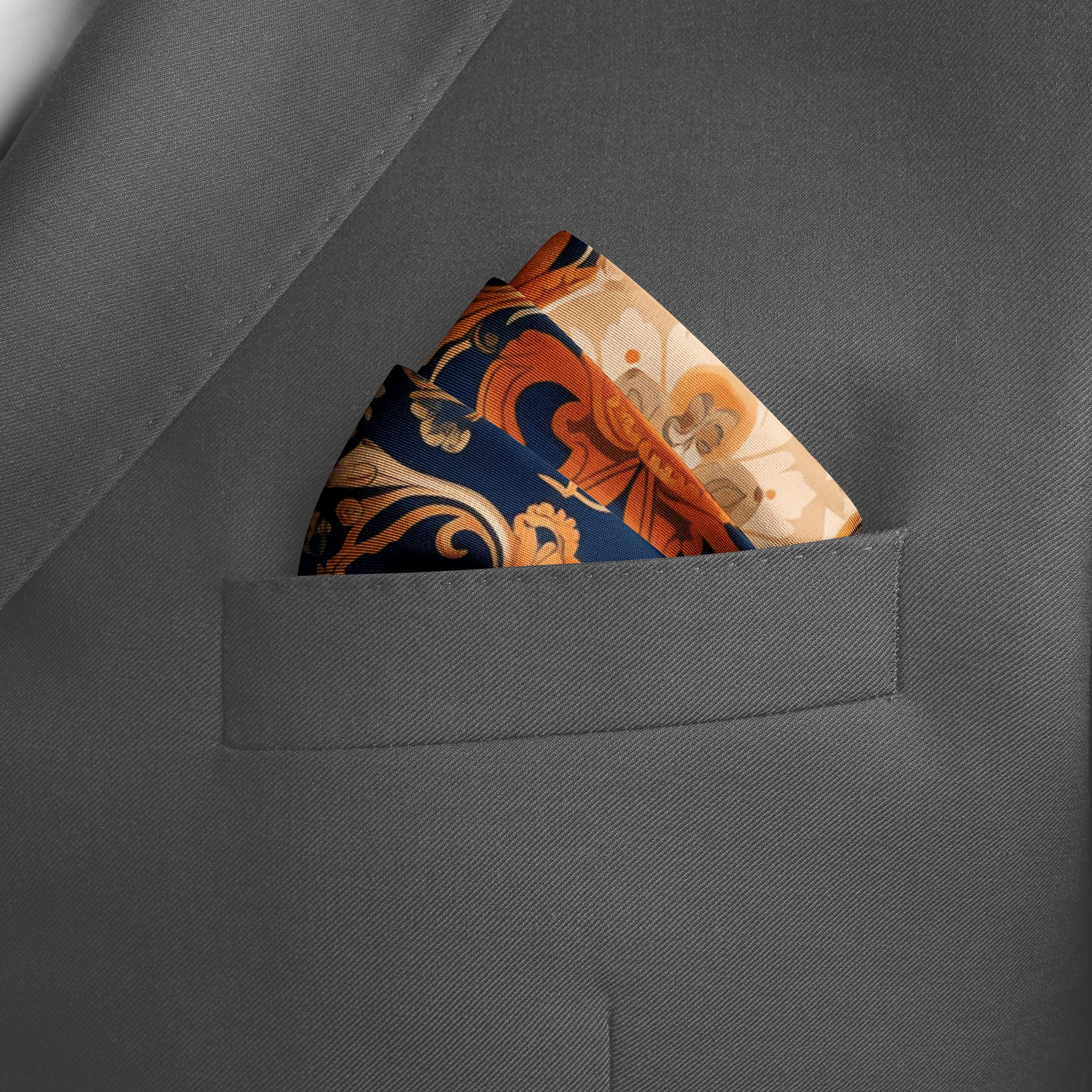 LUXURY VINTAGE SILK POCKET SQUARE