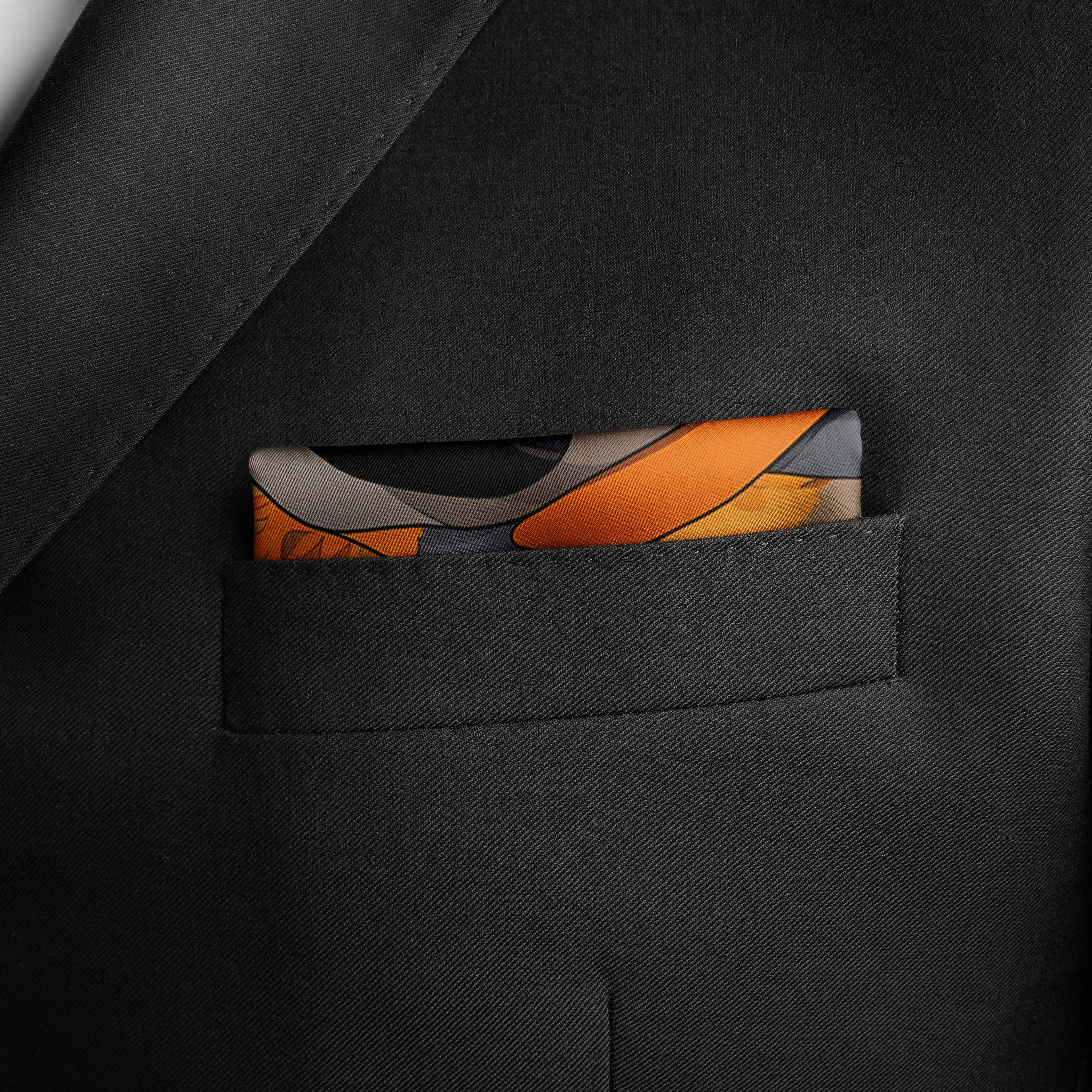 Men's Pocket Squares | Print Pocket Square | Black Wolf